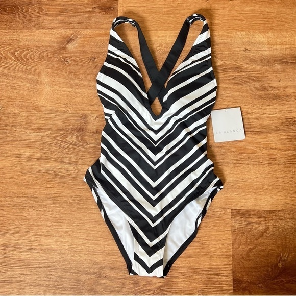 La Blanca Plunge One Piece Swimsuit - Picture 3 of 9